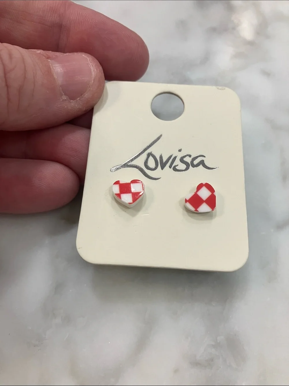 Lovisa Stud Earring pair- White, Gold & Red- set of 3 pairs